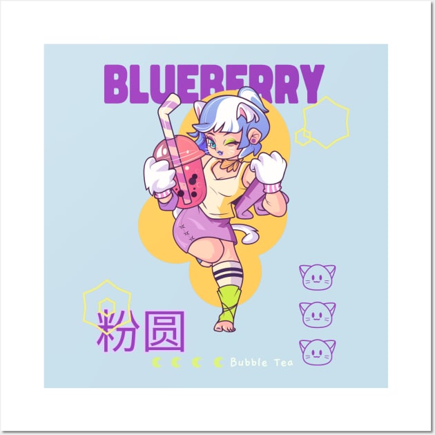 Bubble Tea Boba Tea Lover Kawaii Cute Anime Character Wall Art by Tip Top Tee's